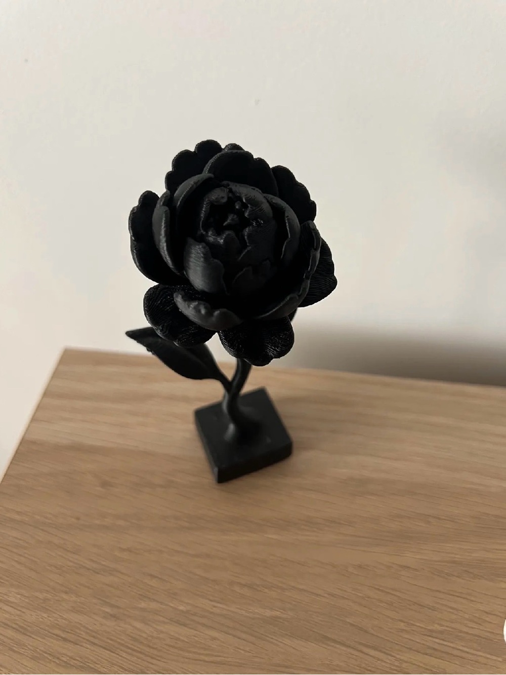 Black Decorative Metal Rose Sculpture - Home Accent